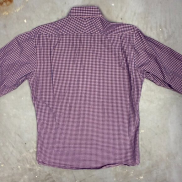 Spier & Mackay Dress Shirt Purple Check Long Sleeve Button Down Cotton 16 Large - Picture 12 of 12